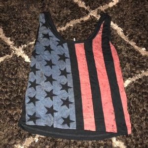 A Black American Flag Crop Top
